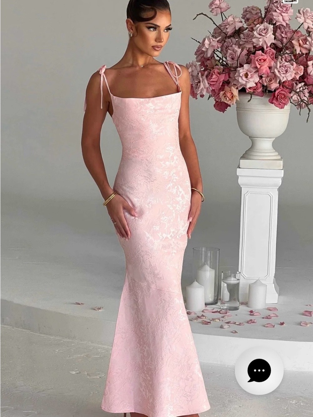 BABYBOO WHITNEY MAXI DRESS.  NWT!!Blush Pink Tie-Strap Maxi Dress